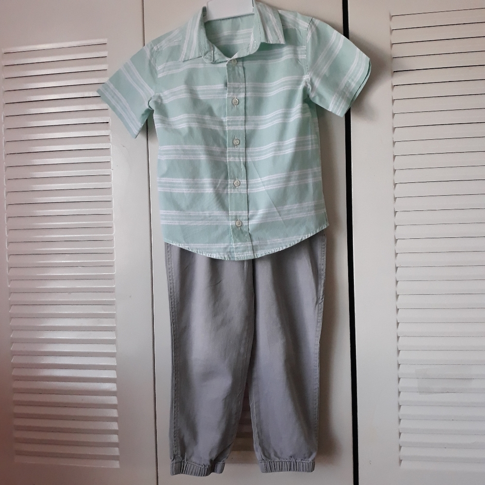RED RIVET little boys outfit set of two.